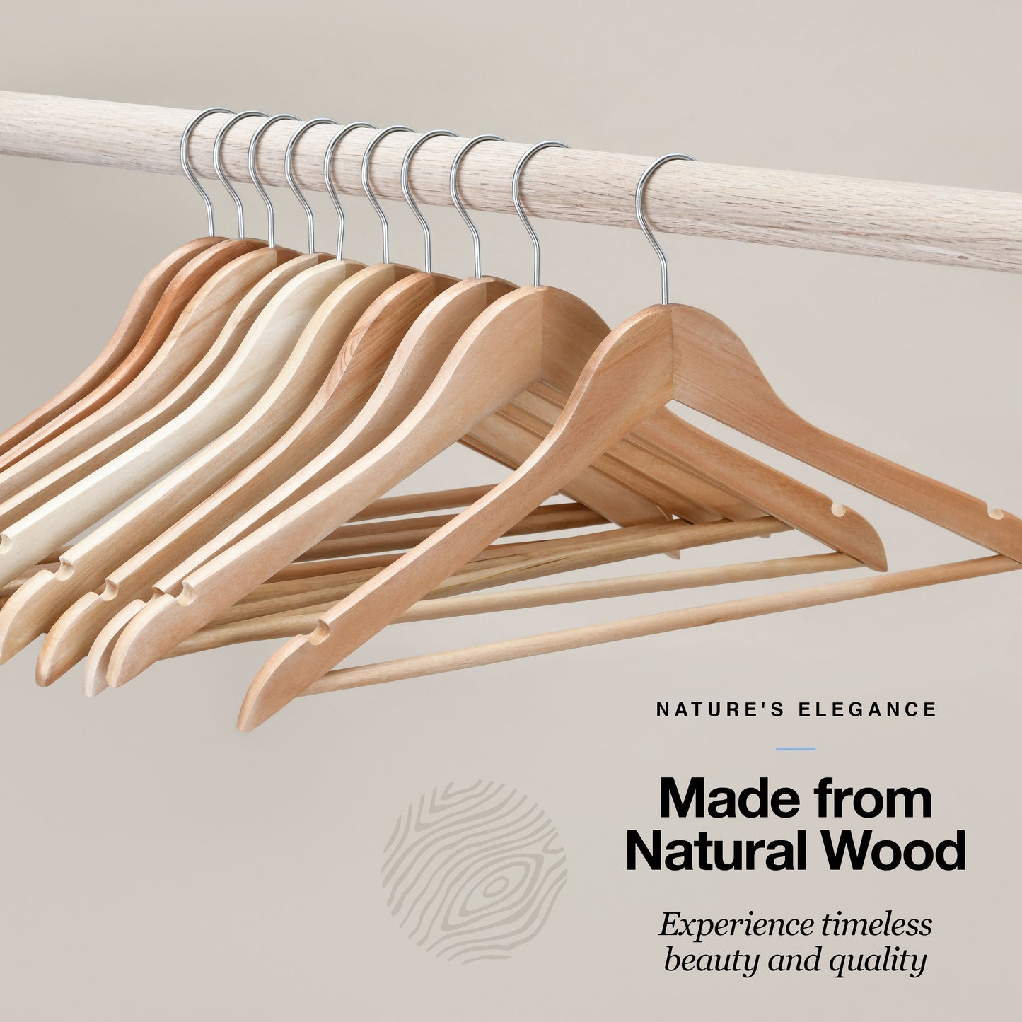 Natural Wood Solid Wood Clothes Hangers, Coat Hanger Wooden Hangers