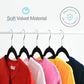 Velvet Slim Cloth Hangers, Hook Swivel 360, Ultra Thin, Color Black