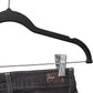 10 Pack Velvet Slim Cloth Hangers, With Metal Clips, Hook Swivel 360, Ultra Thin, Color Black