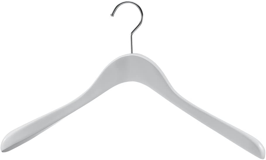 Hangers White wooden hangers (Set of 6) Extra Thick clothes hangers for coat hanger and suit hangers